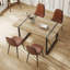 Ensembles de tables de salle à manger modernes avec chaises en tissu brun et noir