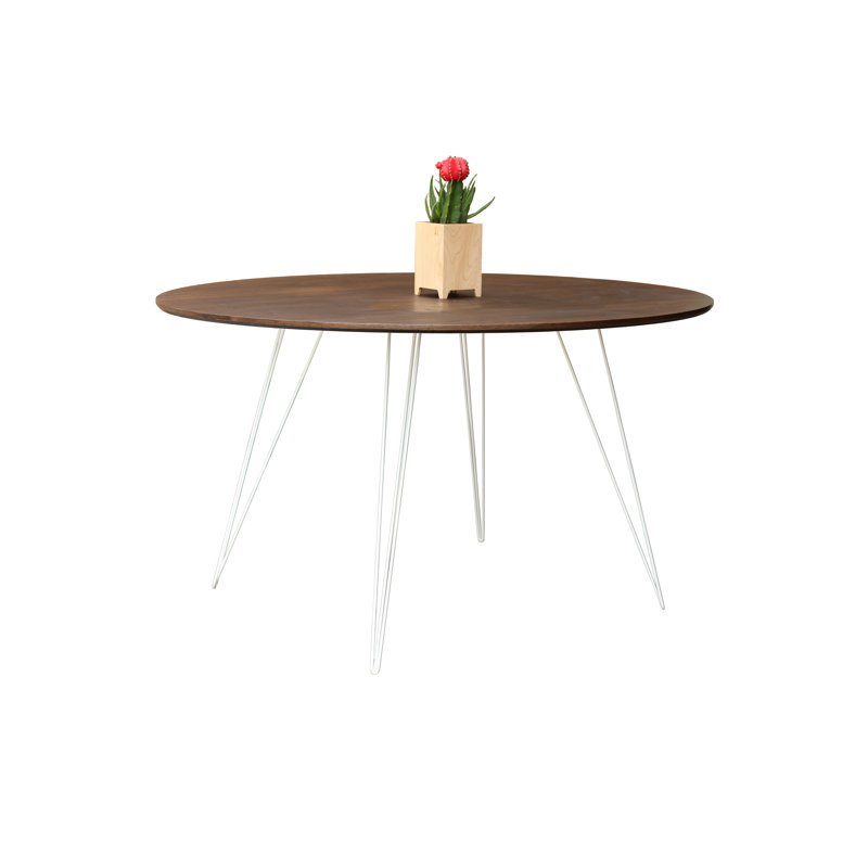 Table de salle à manger Williams, Blanc, H 30 po x L 54 po x l 46 po, Noyer