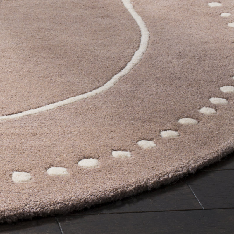 Cruz Hand Tufted Wool Polka Dots Rug, Round 5'