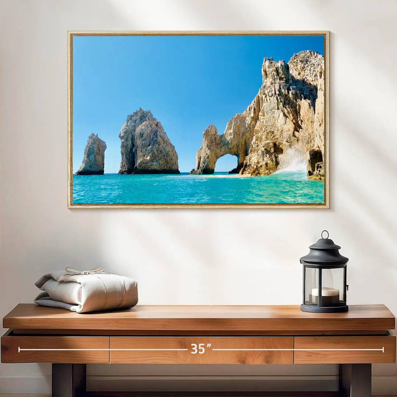 Arche de Cabo San Lucas, Cadre flottant en bois naturel, 25 po x 17 po