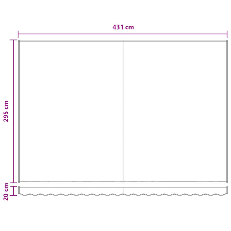 VidaXL Polyester Cover Retractable Patio Awning, 165cm H x 450cm W x 300cm D, White/Taupe