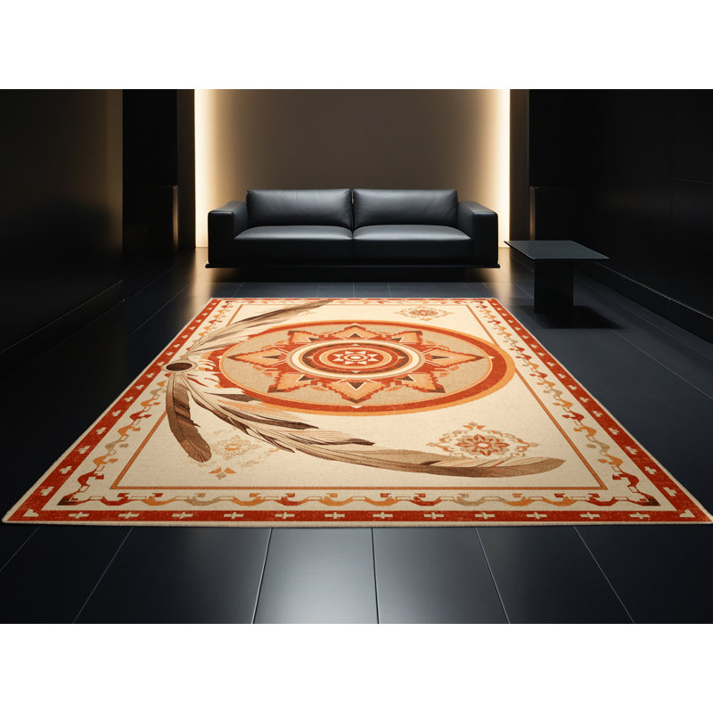 Tapis oriental doux doux moelleux en histoire et civilisation beige, 4 x 6