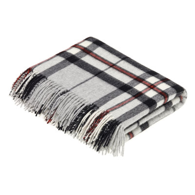 Jeté tartan en laine d'agneau Tartan Merino