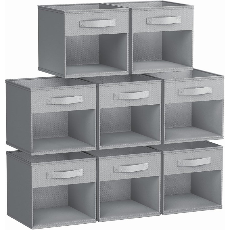 8 Pack Storage Cube Organizer Bins With Clear View Window & Handles, Foldable Fabric Closet Organizers For Clothes, Toys, Books, And Home Organization