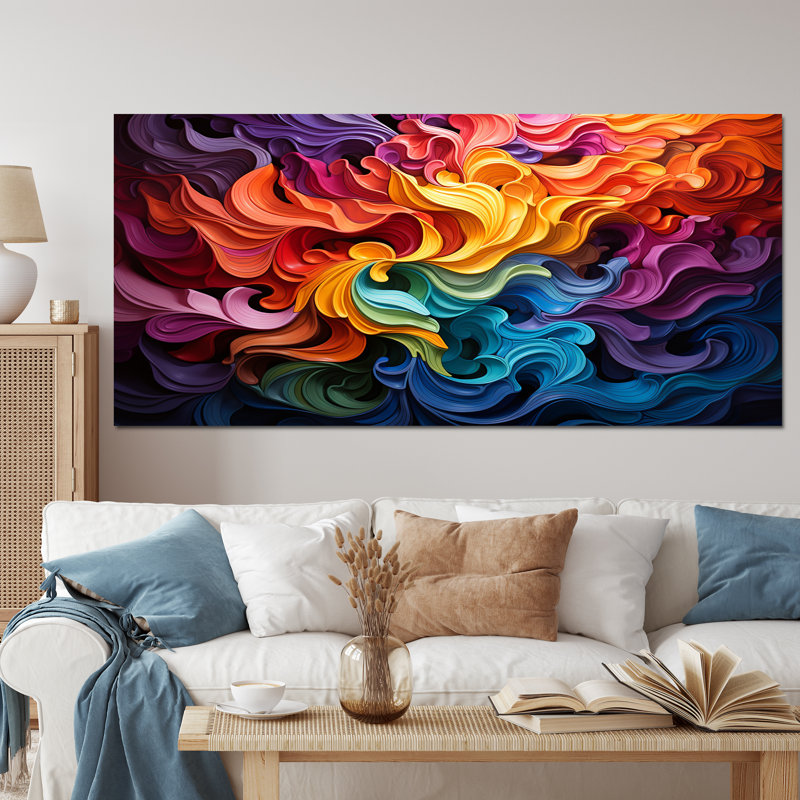 Opt Vibrant Illusions II On Canvas Print, Wrapped Canvas, 28" H x 60" W, No Frame
