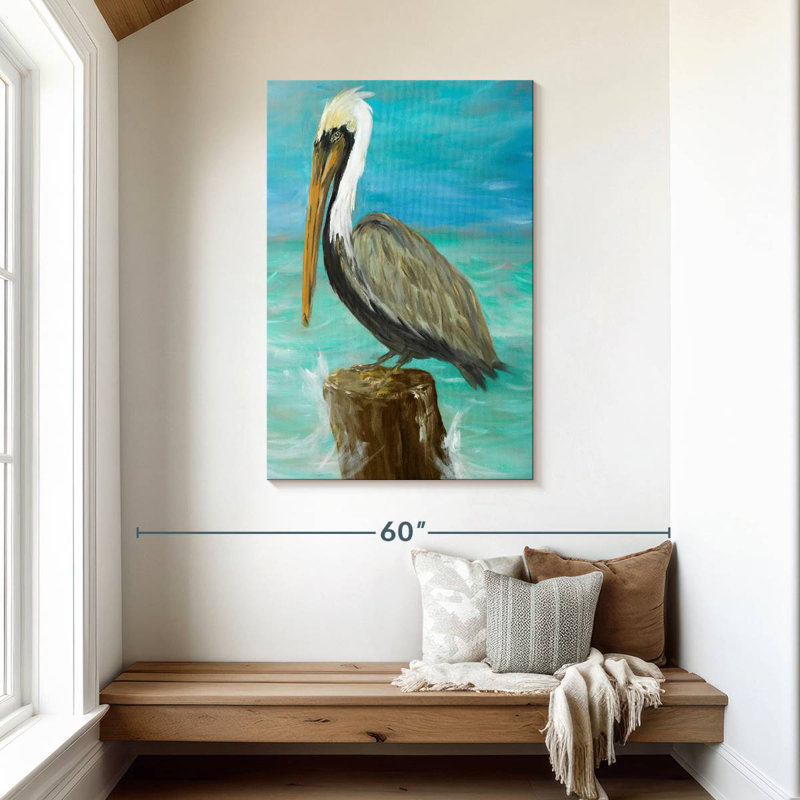 Brampt Single Pelican On Post, 45" H x 30" W