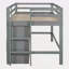 Lit mezzanine simple avec 4 tiroirs, sous l'armoire et les tablettes