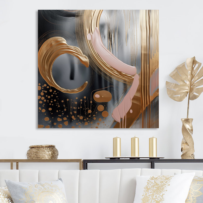 Kandise Glam Abstract Wall Decor on Metal, 36" H x 36" W x 1" D