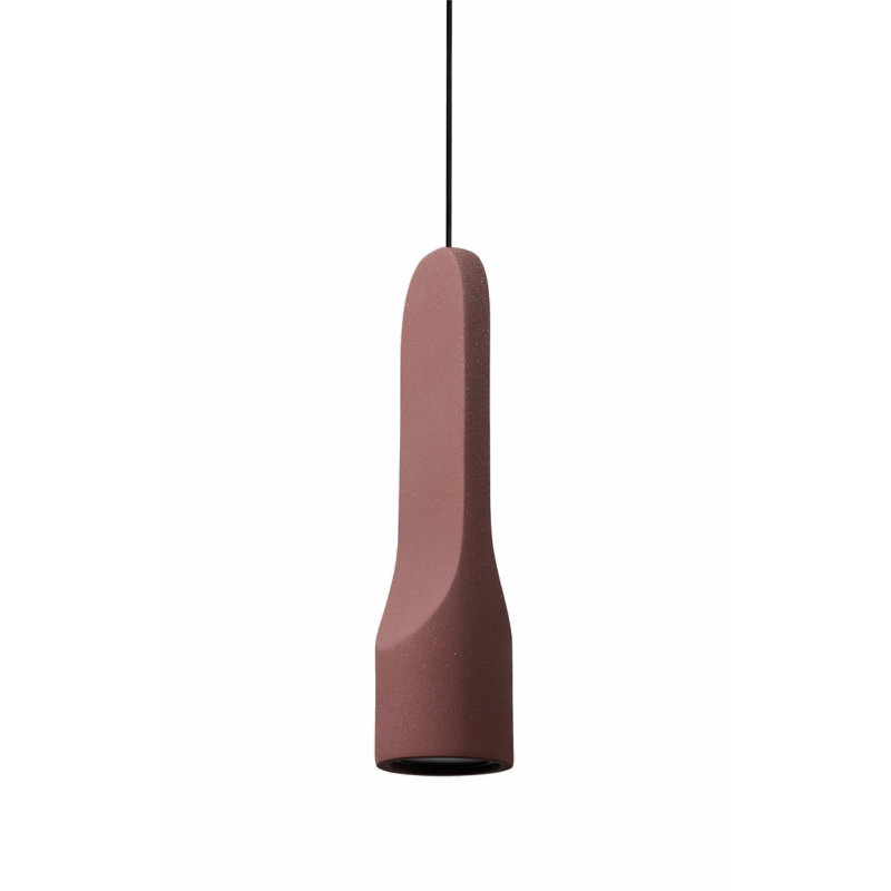 Parga Ceramic Pendant, 12.8" H x 3.5" W x 3.5" D, Burgundy, No