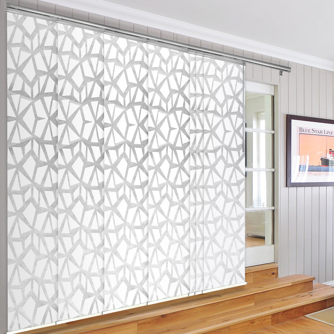 Shattered 7-Panel Single Rail Panel Track Extendable 110"-153"W, Panel width 23.5" Rod Desyne