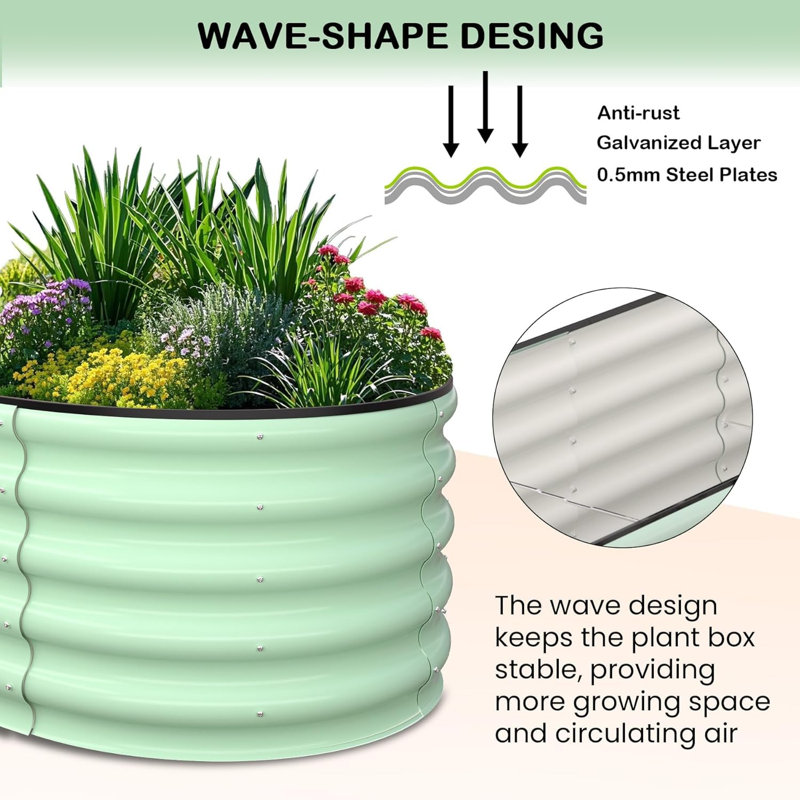 Planter, 61cm H x 183cm W x 90cm D, Green