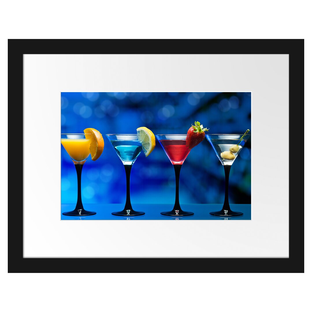 Gerahmtes Poster Vier Martinis