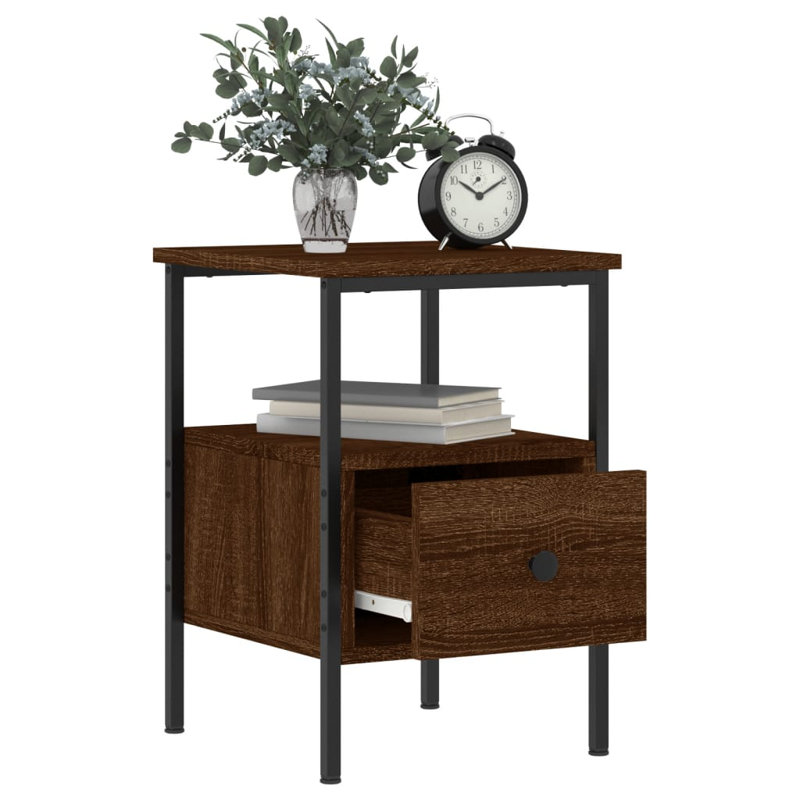 Montclaire Bedside Cabinets 2 pcs 34x36x50 cm Engineered Wood, Brown Oak, Individual