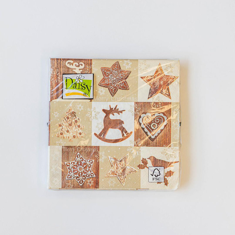 Ensemble de 20 serviettes de Noël dans des tons de brun