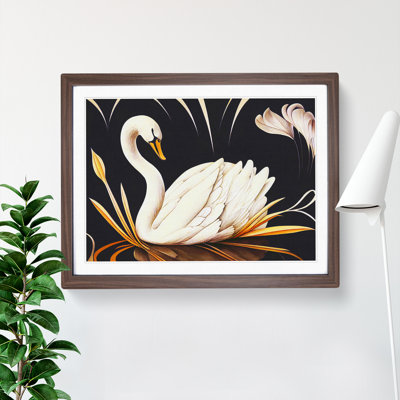 Swan Art Nouveau - Single Picture Frame Print