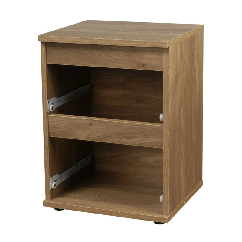 Baptistine 36cm W Manufactured Wood Bedside Table, Oak/White