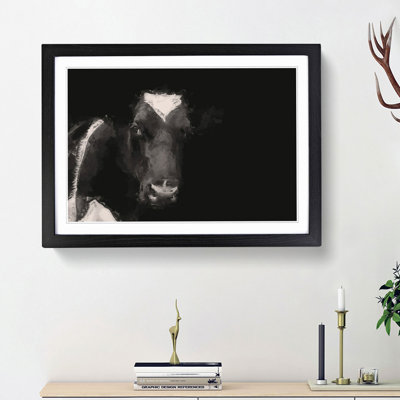 Peering Cow in Abstract - Picture Frame Painting Print