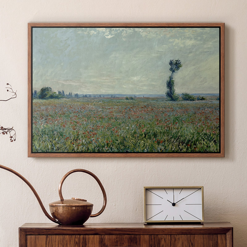 Champ de coquelicots, 1881 - Claude Monet, toile tendue avec châssis, Noyer, 16 x 24