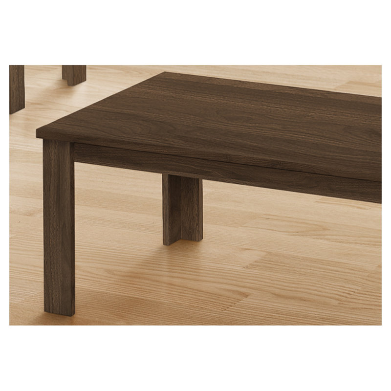 3-Piece Living Room Table Set with Coffee Table and Two End Tables in Walnut