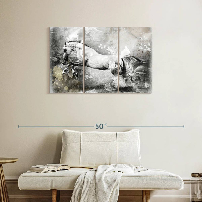 Brampt White Horse, 24" H x 38" W