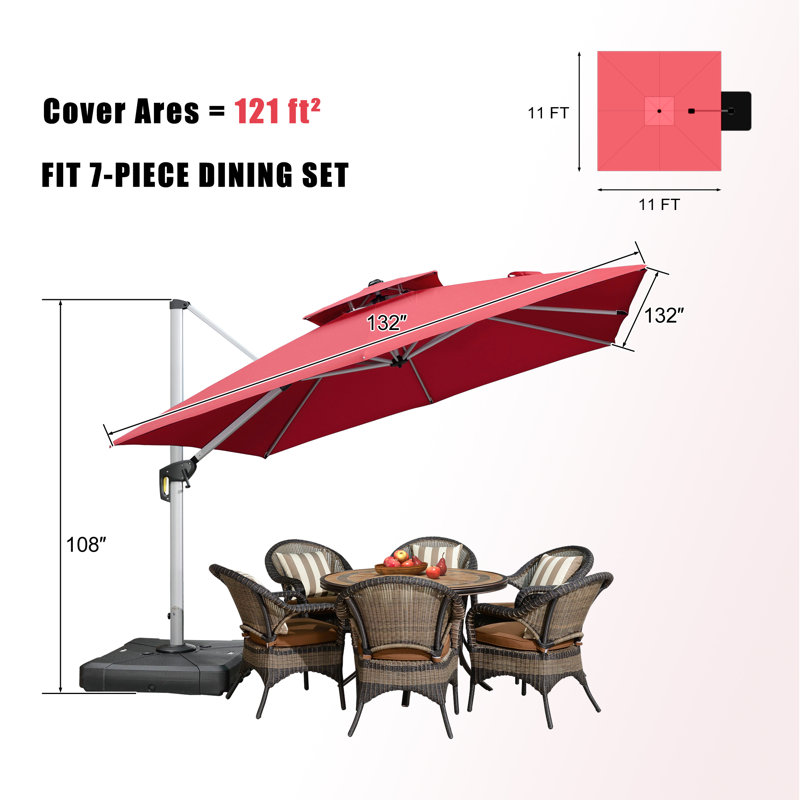 335cm Cantilever Parasol, Terracotta