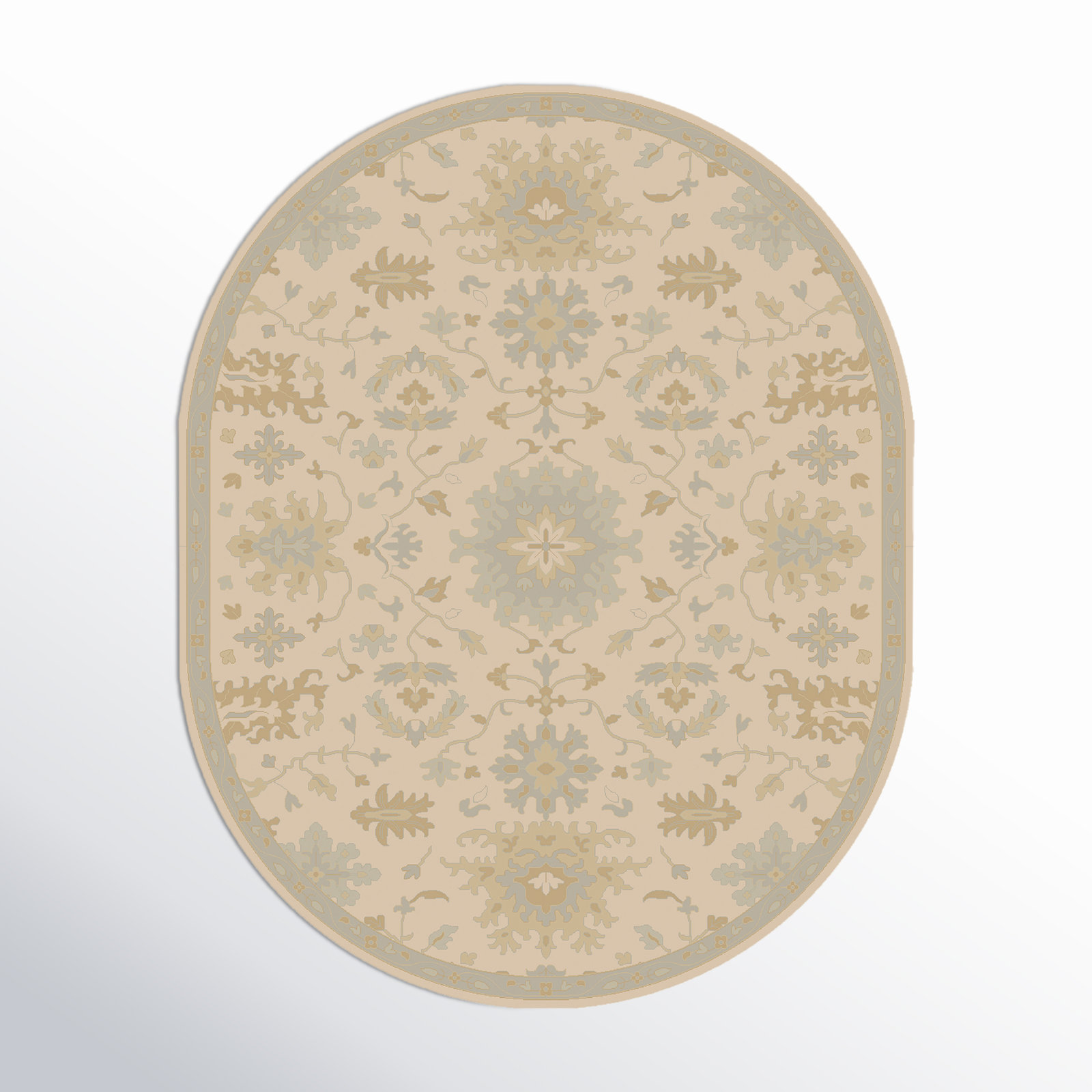 Arden Hand-Woven Wool Floral Rug, Oval 8' x 10'