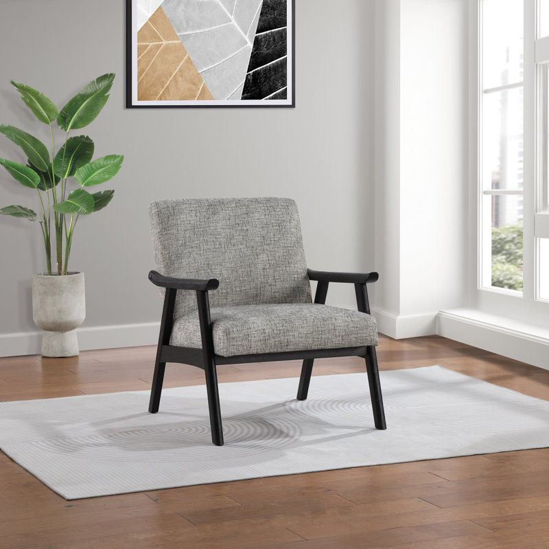 Méridienne en polyester de 27,25 po de largeur Albury, 100 % polyester graphite, Noir