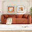 Fauteuil orange incurvé contemporain de 87 po - Décoration élégante, confort ergonomique, meuble