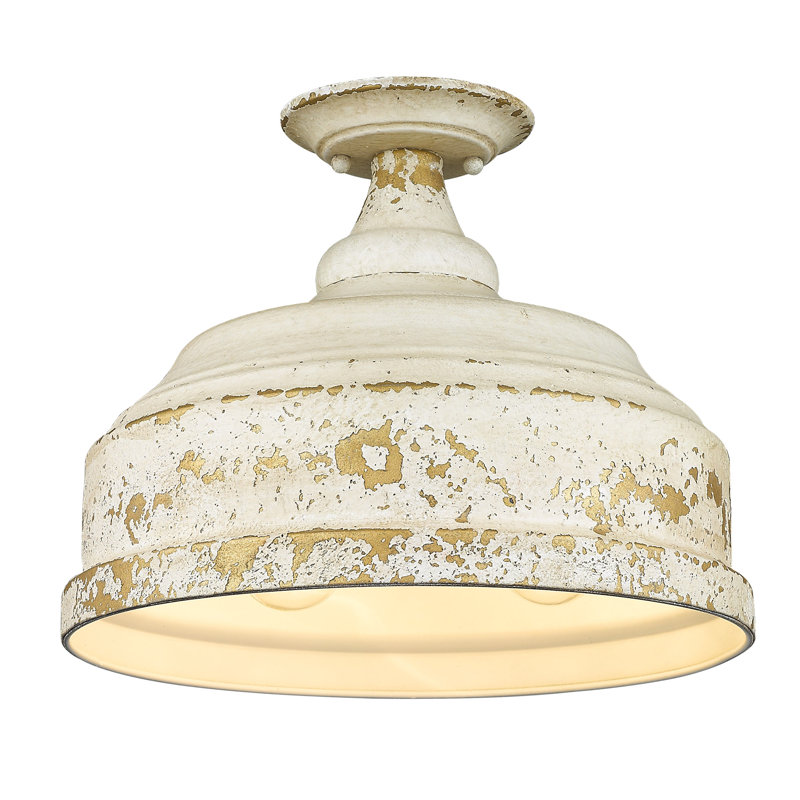 Lanna Semi Flush Mount, Antique Ivory