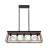 Adjustable 5-Light Farmhouse Industrial Linear Pendant Light Walnut-1689036449
