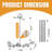  Modern 9-Light Sputnik Chandelier Light with Crystal Glass Shades for Dining Room or Living Room-626238990