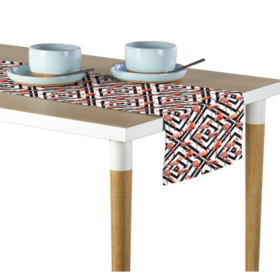 Pencil Flamingos in Diamonds Table Runner