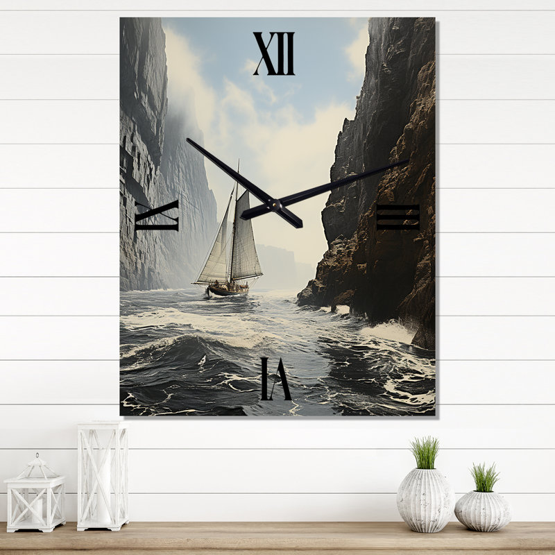 Coastal Ocean Cliff III - Horloges murales nautiques et de plage, Petit