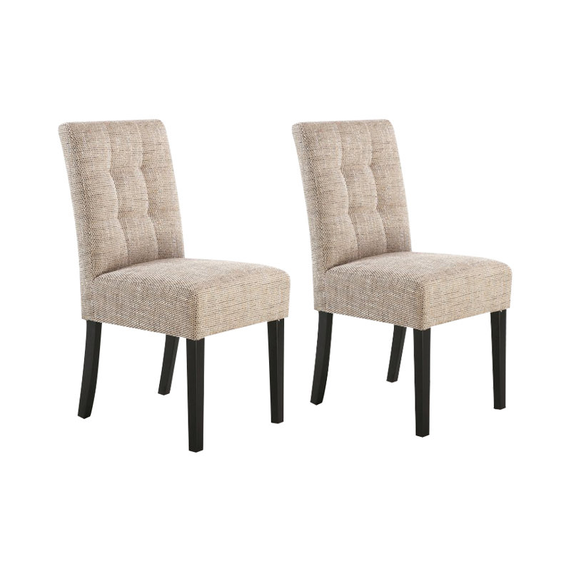 Richland 49cm H Tufted Polyester Blend Upholstered Side Chair, Black, Oatmeal Tweed Effect