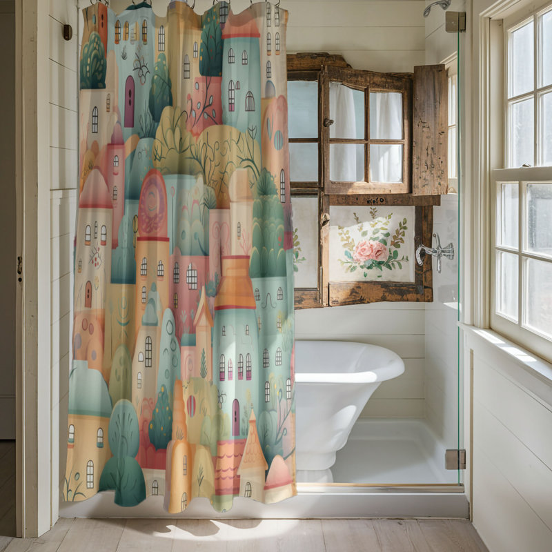 Painted Homes - Rideau de douche Premium, L 71 po x L 74 po