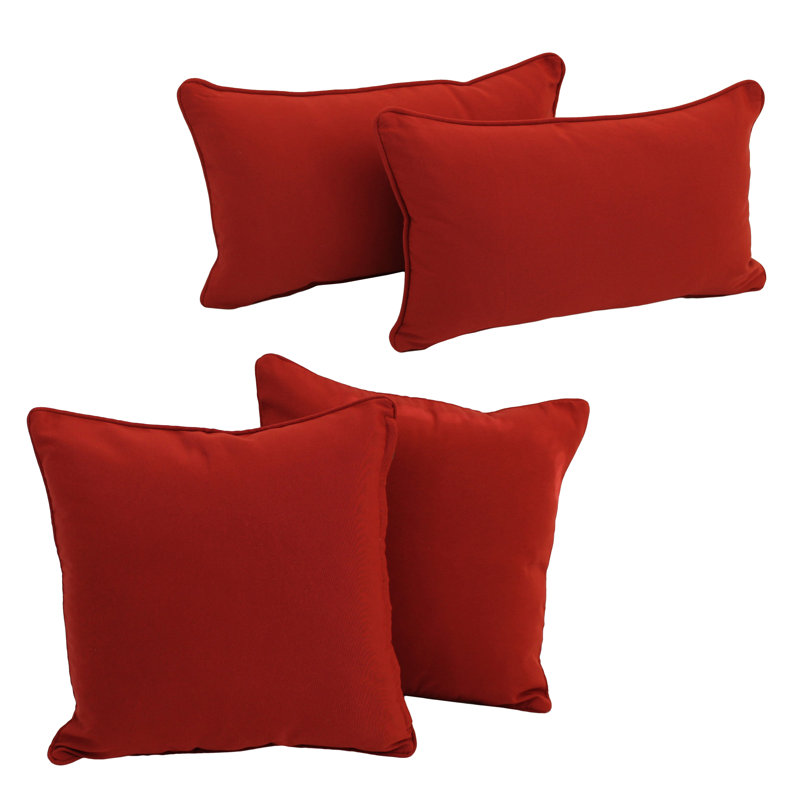  Housse de coussin rectangulaire et insert, Vin rouge