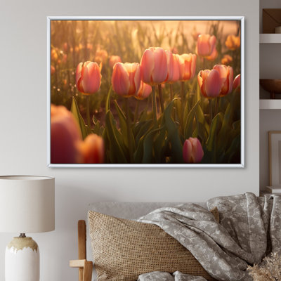 Champ de tulipes sur toile