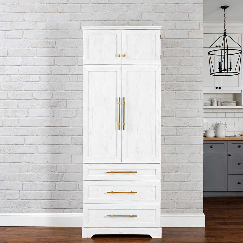 Grand garde-manger avec rangement polyvalent pour la cuisine, la salle à manger et la salle de bain, Blanc