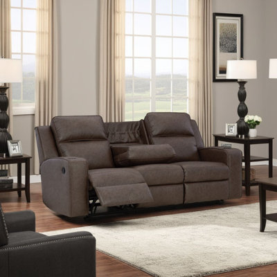 Canapé inclinable Livie, USB, table 87 en similicuir Livie