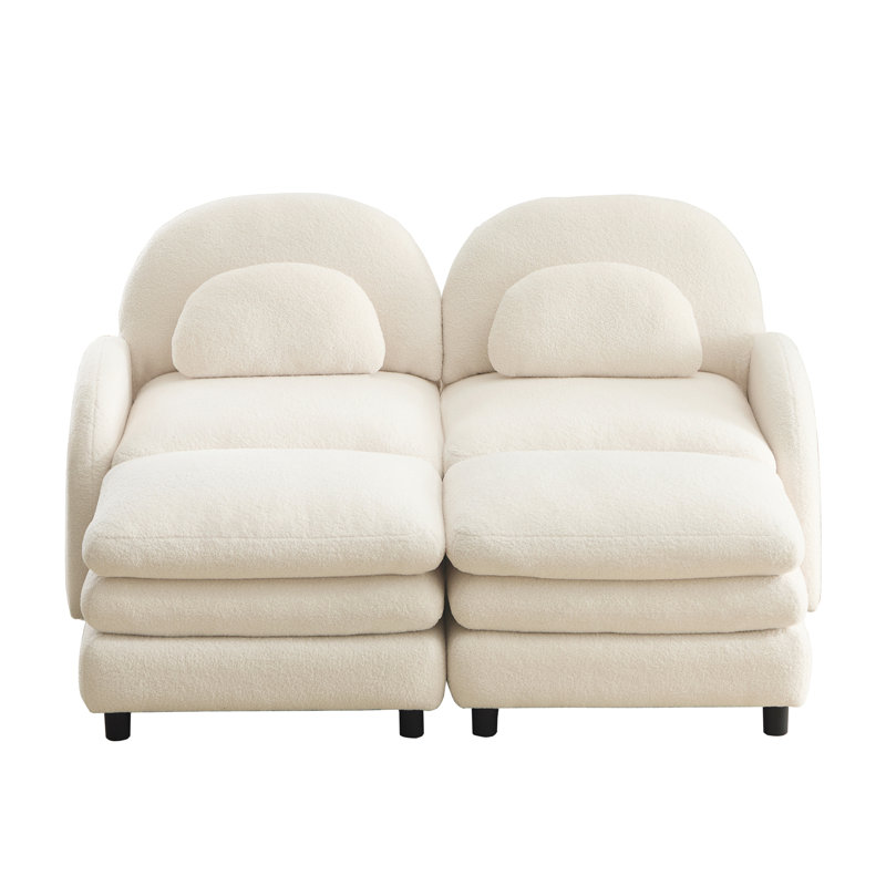 Canapé 2 places Teddy, Beige White