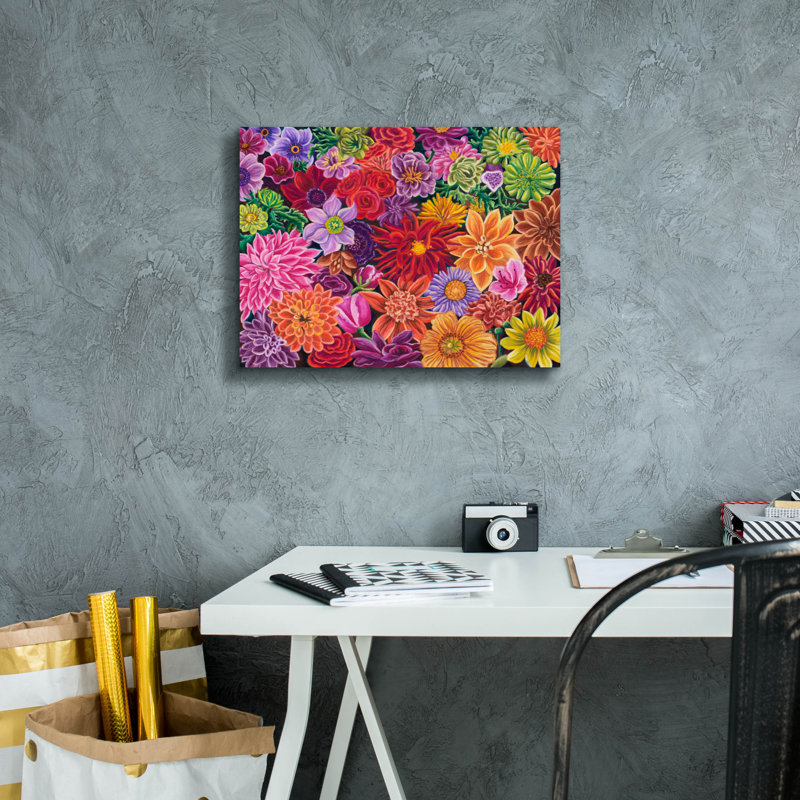 "Bouquet" par Andrea Strongwater, art mural sur toile, 30 po x 26 po, H 12 po x l 16 po x P 0,75 po