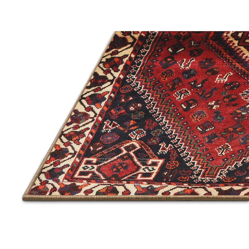 Tapis jaune clair/marron/noir Turcot, Rectangle 5 pi x 7 pi
