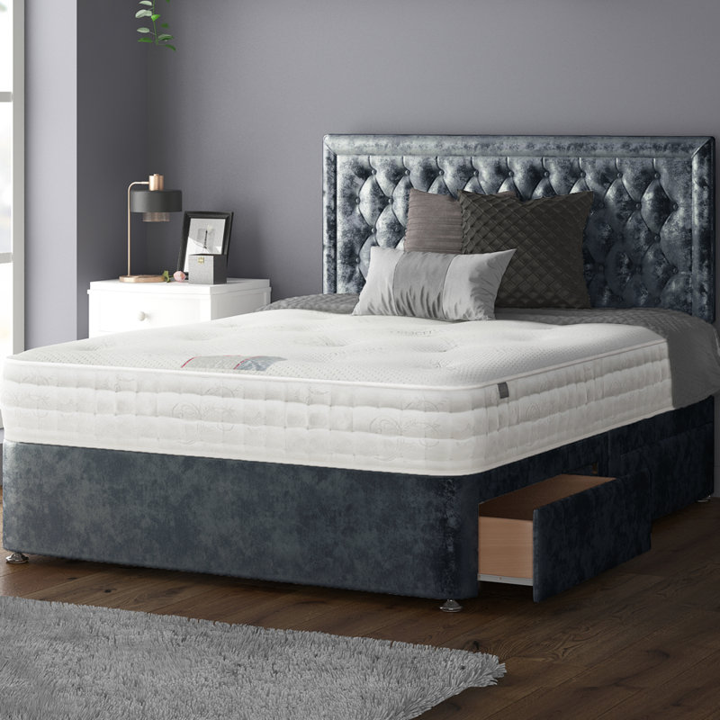 Fan Divan Bed Base, Single (3'), 2 Right Drawers, Truffle