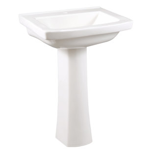 Lavabo de salle de bain rectangulaire en porcelaine vitreuse blanche avec trop-plein
