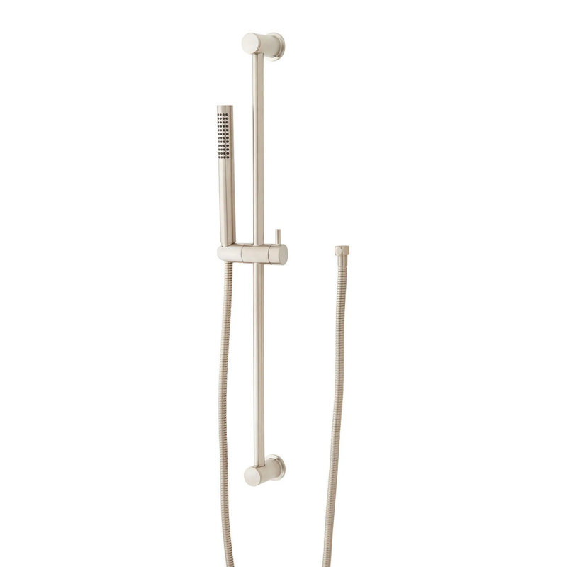 Contemporary Tubular Hand Shower and Slide Bar with Hose 1.8 GPM, Brushed Nickel