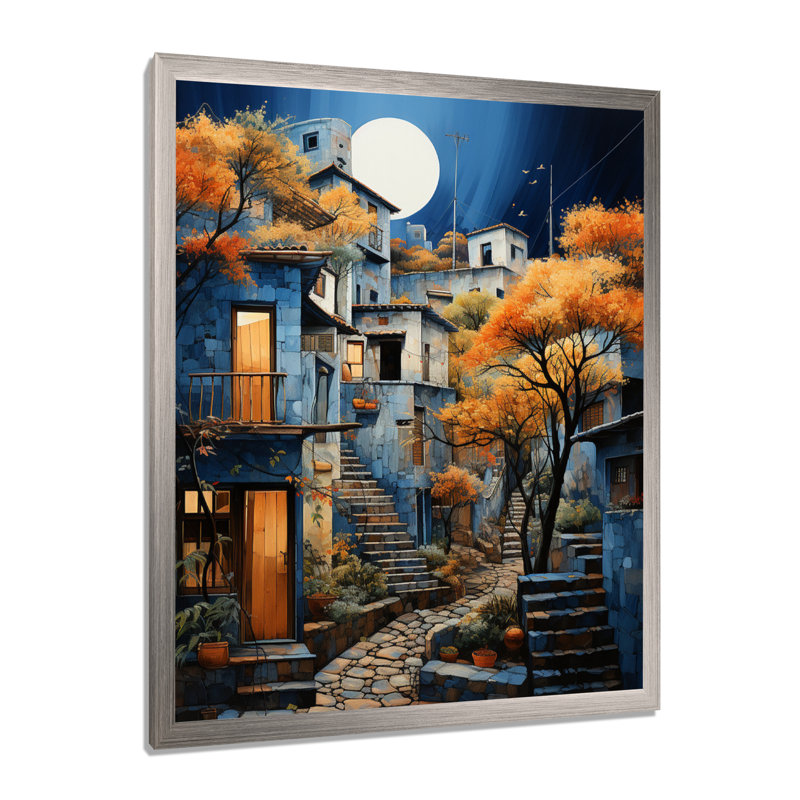 Art mexicain, paysage, odyssée d'Oaxaca II - art mural mexicain, H 20 po x l 12 po x P 1 po, Cadre simple argenté