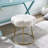 Bonview Flower Upholstered Velvet Metal Accent Stool-304899916