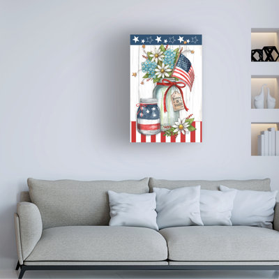 Bolog Melinda Hipsher Patriotic Jars With Stripes America The Beautiful Canvas Art