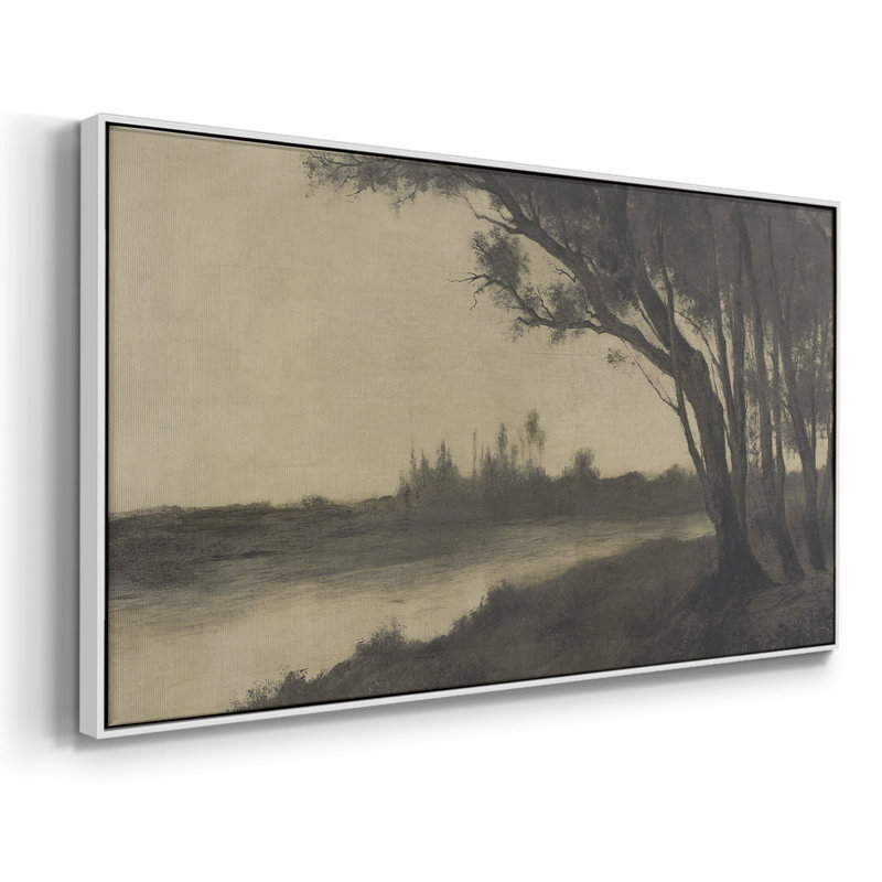 Paysage, série DCC-XXVVI, toile tendue avec châssis, prête à être accrochée, H 17 po x l 33 po, Blanc