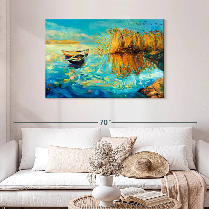 Mehar Boat On Water, 30" H x 45" W